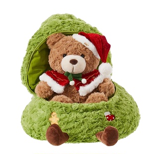 英贝萌创意圣诞树玩偶毛绒玩具捉迷藏小熊公仔布娃娃生日新年礼物