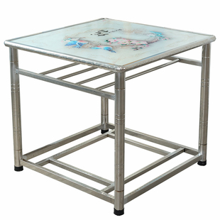 不锈钢烤火桌子家用正四方形餐饭桌电取暖多功能折叠棋牌桌烤衣架