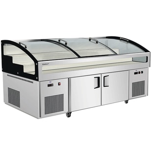 雪村双温冷藏冷冻阶梯冰柜超市商用冰鲜台展示柜冰台柜