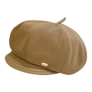 韩版英伦风皮檐八角贝雷帽子女显脸小洋气百搭画家帽潮鸭舌蓓蕾帽