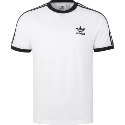 阿迪达斯男士条纹运动修身短袖