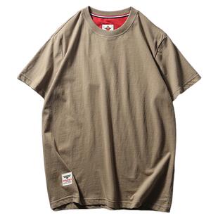 美式重磅纯棉短袖t恤男新款纯色外贸出口转内销男装夏季男士体恤