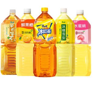 康师傅饮料冰红茶鲜果橙水蜜桃蜜茶雪梨混合2升大瓶装年货聚餐