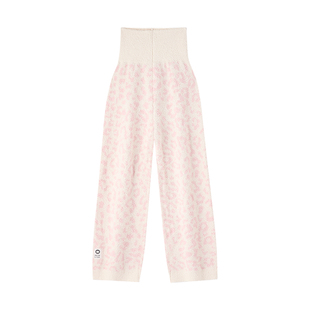 半边绒高腰睡裤女长裤冬季豹纹珊瑚绒暖宫裤可外穿孕妇家居睡衣裤