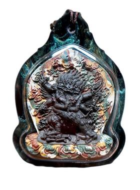 『藏说』普巴金刚拼色药擦擦藏式文玩嘎乌盒项链吊坠唐卡佛牌配饰