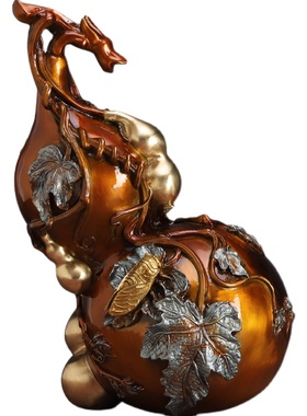 百福客厅玄关办公室铜葫芦摆件