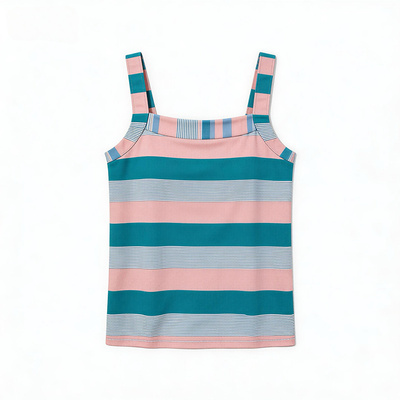 夏季条纹修身遮肉百搭女吊带