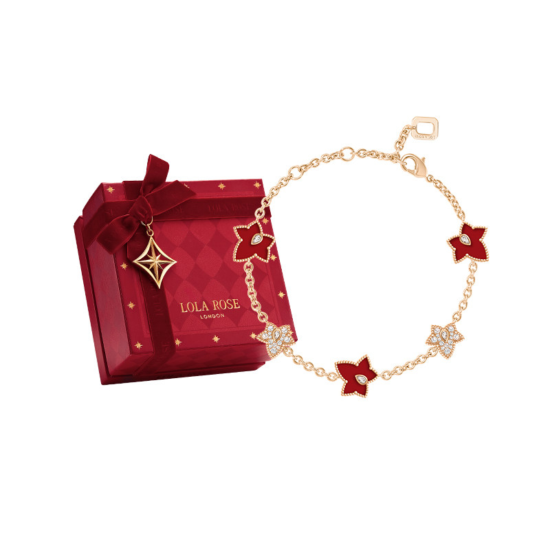 Lola Rose罗拉玫瑰 Ivy 常青藤进口红色手链女新年元旦礼物