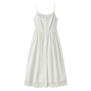 DIDDIMODA 蕾丝吊带裙叠穿气质长裙收腰遮肉显瘦夏季新品连衣裙