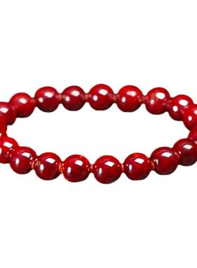 万山朱砂原石手链精品全透佛珠朱砂珠手串本命年男女马年送礼饰品