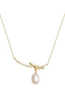 金色珍珠款项链女轻奢小众