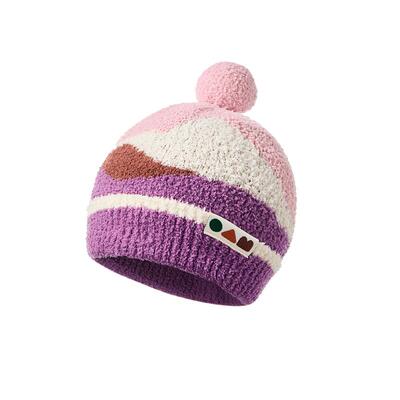 柠檬宝宝毛绒针织帽毛球冬帽