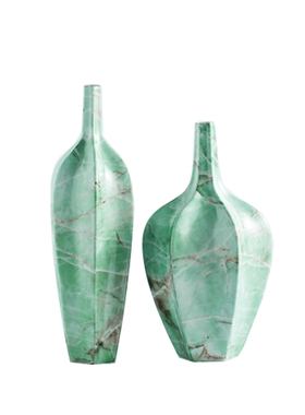 原创杨桃绿玉石高温陶瓷原创花瓶