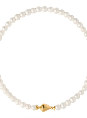 Wens「瓶」淡水珍珠细颈瓶毛衣链女金银双色叠戴生日礼物送女友