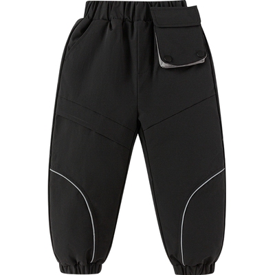 巴拉巴拉男童羽绒裤宝宝裤子秋冬款童装儿童外穿长裤黑色保暖棉裤