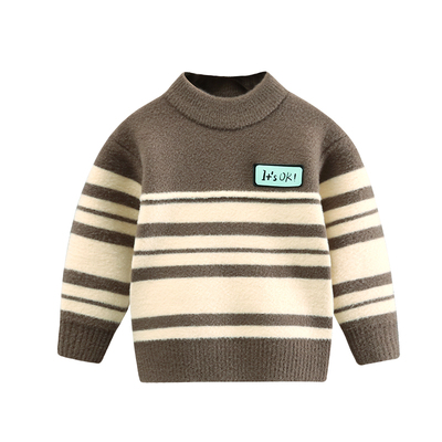 男童毛衣一体绒儿童羊绒衫