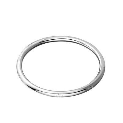 香港正生9999足银手镯幻彩幸运草纯银手环年轻款闭口时尚小众设计