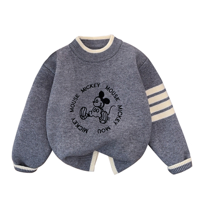 加绒毛衣男童一体绒儿童羊绒衫