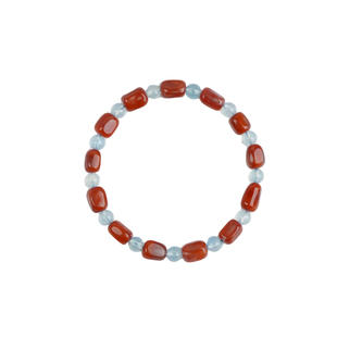 五行补水火手串女天然南红海蓝宝手链火水相济调和护佑本命年属性