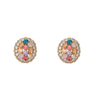 刘涛同款彩色水晶耳扣耳环女2024年新款潮气质百搭高级感轻奢耳饰