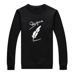 老爷车冬装新款加绒加厚长袖T恤男印花卫衣打底小衫保暖上衣服潮