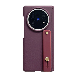 轻调 高级感梅子双中轴岩沙硅胶推拉手指带适用于vivoxfold5pro手机壳全包新款VIVO折叠屏xfold3翻盖防摔外壳