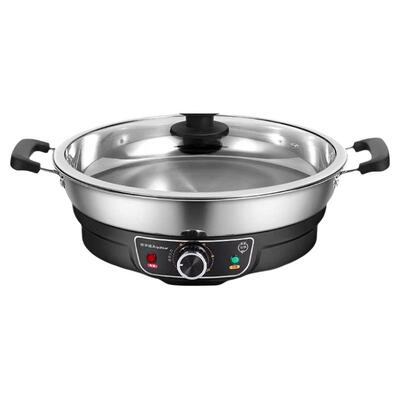 荣事达电煎锅不粘锅多功能家用平底烙饼锅大容量不锈钢煎烤电饼铛