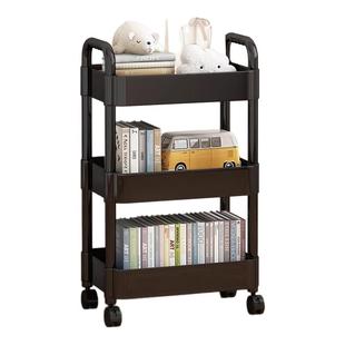 小推车置物架收纳杂物多层落地置物架客厅零食卧室可移动书架