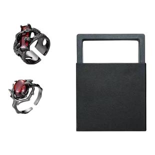 暗黑哥特风荆棘红宝石戒指男女小众设计个性镂空开口指环食指戒