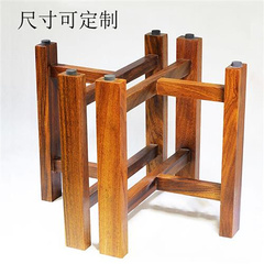 新款实木支架胡桃木奥坎大板茶餐桌腿木头桌脚架定制桌子腿支撑架