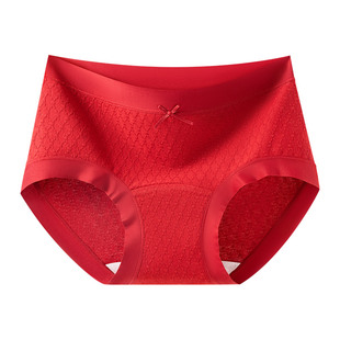 新款本命年红色少女孩内裤女纯棉抗菌初高中学生属马年大童三角裤