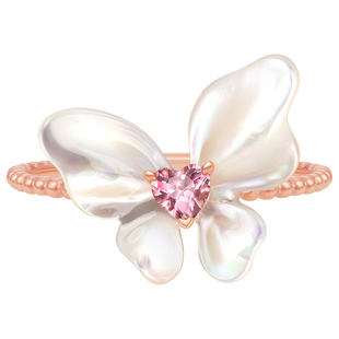 周大福SOINLOVE「宝藏女孩」翩翩蝴蝶18K金碧玺戒指生日礼物