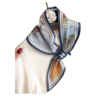 小长条丝巾女春秋夏季护颈丝带围脖锁骨带扣遮疤痕搭配衬衫薄围巾