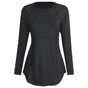 大码瑜伽服遮臀显瘦上衣跳操跑步健身长袖女透气运动速干T恤