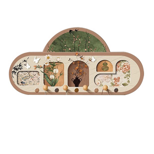 收纳洞洞板复古风挂衣架置物入户门墙上挂钩免打孔装饰画钥匙挂画