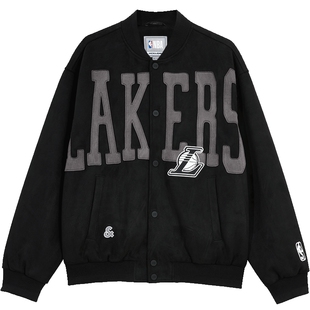 杰克琼斯NBA联名湖人队男装春季夹克2026年潮流棒球领长袖外套