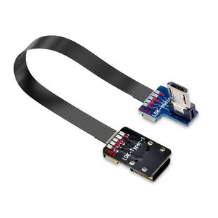 Micro USB公转typec母90度直角弯头数据线延长线航拍相机手机电源线MP3转接线导航仪车载U盘