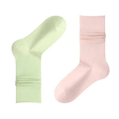 100%棉芦荟精油润肤女士堆堆袜