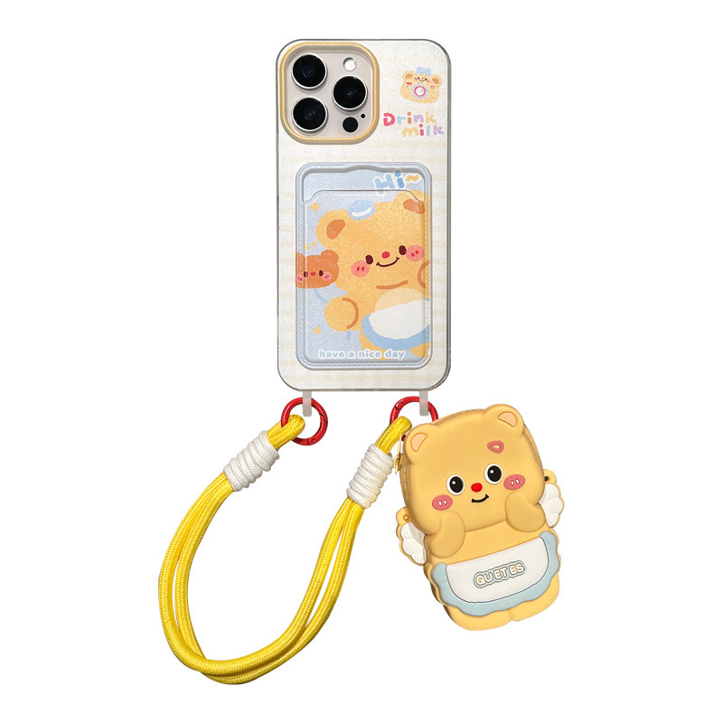 lizardhill 可爱小熊适用苹果16手机壳17pro新款iphone15promax女14pro斜挎背带零钱包12