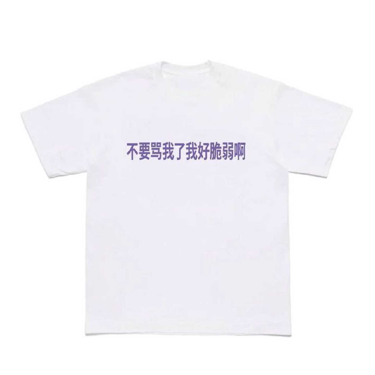 法老同款不要骂我了 我好脆弱啊趣味文字衣服宽松情侣短袖T恤半袖