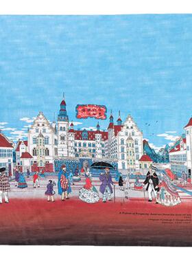 春秋欧式油画印花桑蚕丝真丝丝巾