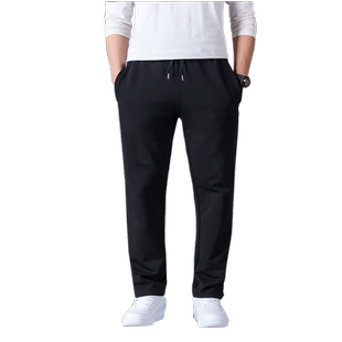 运动裤男宽松夏季薄款直筒棉休闲长裤子男士加肥大码胖子卫裤