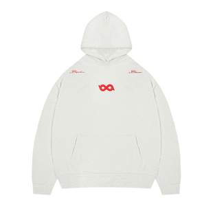 BIPOLAR 断开字绣花连帽卫衣美式重磅高街复古国潮牌男女同款情侣