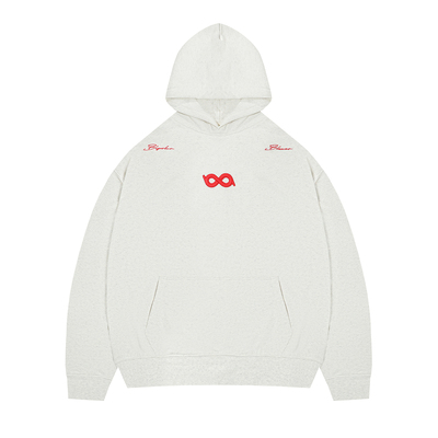 BIPOLAR断开字绣花连帽卫衣