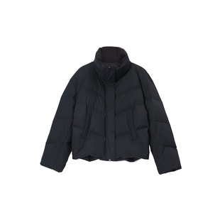 CONCISE-WHITE简白2025秋冬新品短款立领羽绒服保暖鹅绒外套女