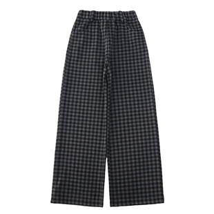 女童裤子2026新款春装儿童格子裤女孩窄版直筒阔腿裤春秋季中大童