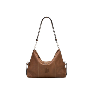 PECO小丑Hobo包秋冬新款单肩复古植鞣皮大容量通勤手提旅行托特包