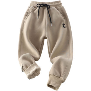 男童冬季加厚运动裤2025新款儿童双层夹棉长裤子中大童保暖冬棉裤