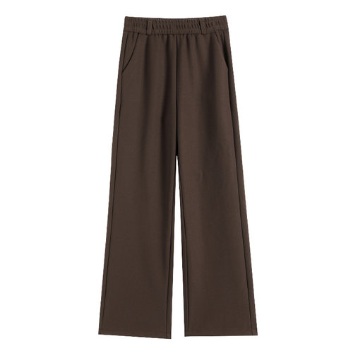 中年妈妈加长款直筒裤春秋新款大码阔腿裤高腰显瘦夏季中老年女裤