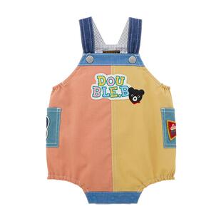 Mikihouse小黑熊田鸡裤婴儿连体衣服包臀式背带连体服Double_B